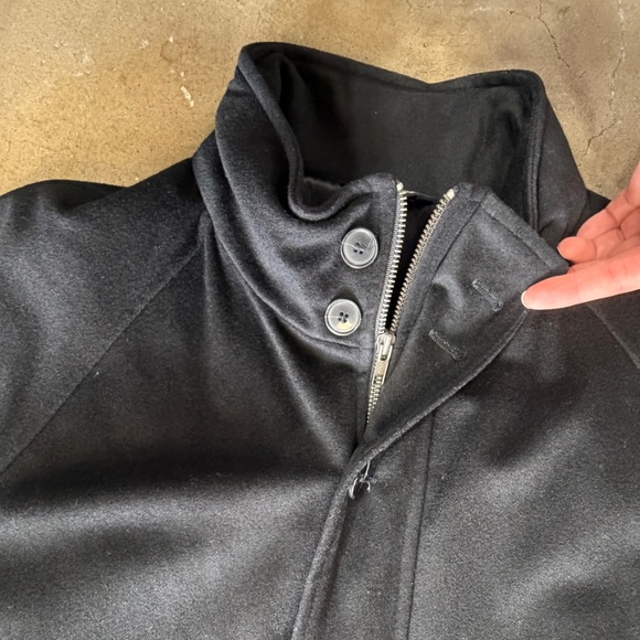 Loro Piana 100% Wool Storm System Classic Black Trench Pea Coat Insulated 42 - Picture 5 of 14